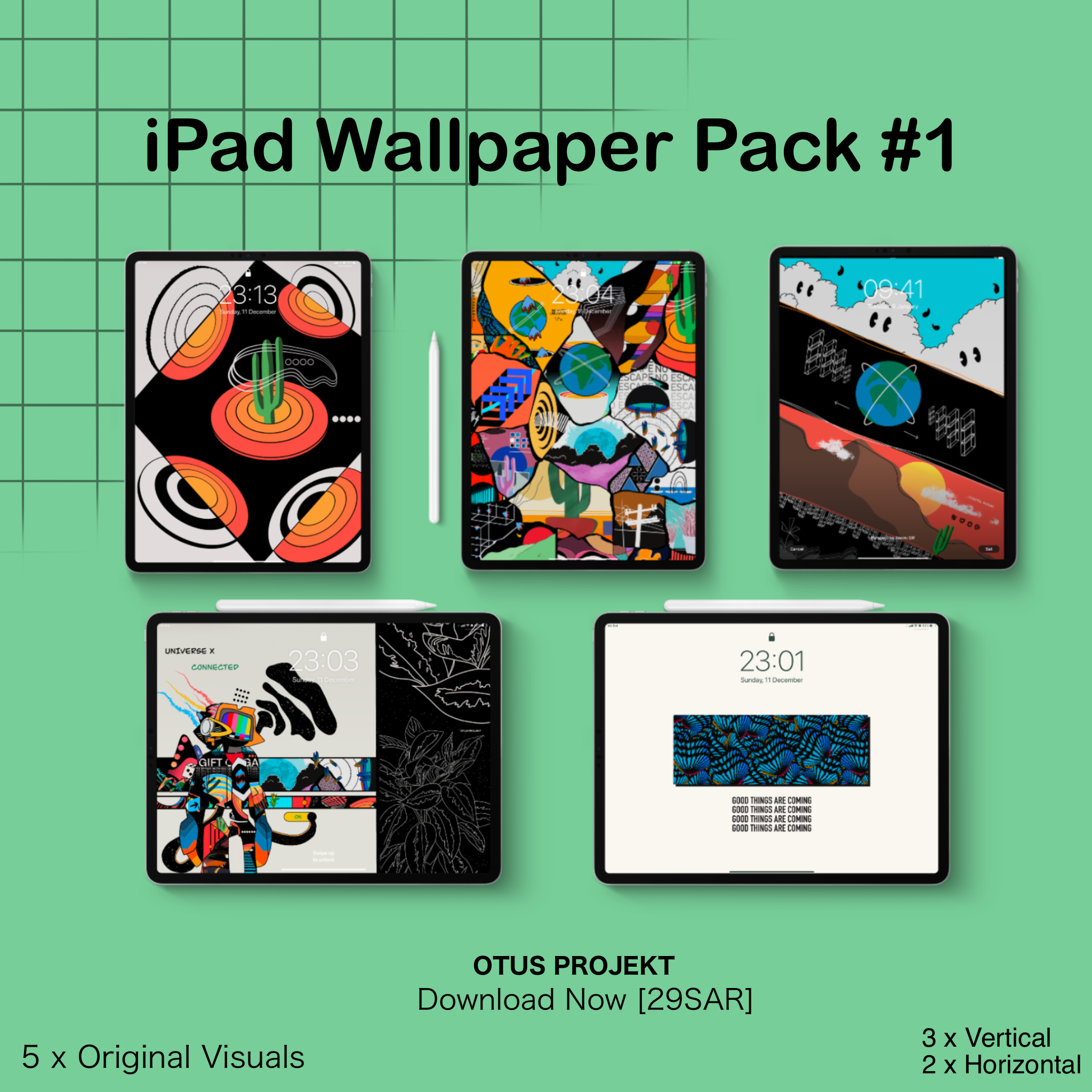 iPad LockScreen Wallpaper Pack 1